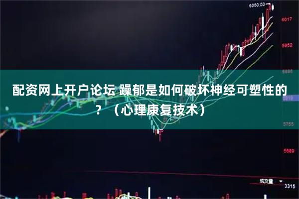 配资网上开户论坛 躁郁是如何破坏神经可塑性的？（心理康复技术）