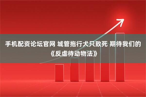 手机配资论坛官网 城管拖行犬只致死 期待我们的《反虐待动物法》